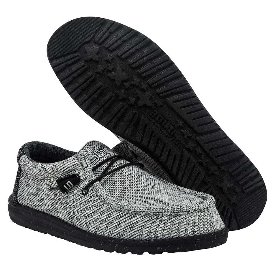 Hey DudeĀ® Men's Wally Stretch Dark Web Light Grey Shoes 110383385 - Image 3