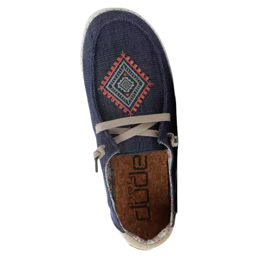 Hey DudeĀ® Ladies Wendy Boho Ocean Blue Slip On Shoes 121412729 - Image 2