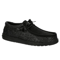 Hey Dude Wally Stretch Total Black Slip On Shoes 110384938